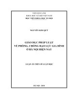 GIÁO DỤC PHÁP LUẬT VỀ PHÒNG, CHỐNG BẠO LỰC GIA ĐÌNH Ở HÀ NỘI HIỆN NAY