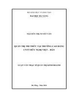 Quản trị tri thức tại trường cao đẳng CNTT hữu nghị việt – hàn 
