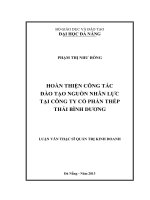 Hoàn thiện công tác đào tạo nguồn nhân lực tại công ty cổ phần thép thái bình dương 