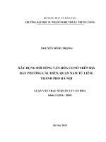 Xây dựng đời sống văn hóa cơ sở trên địa bàn phường cầu diễn, quận nam từ liêm, thành phố hà nội 