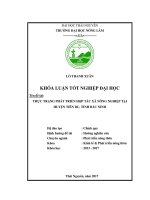 Thực trạng phát triển hợp tác xã nông nghiệp tại huyện tiên du, tỉnh bắc ninh 