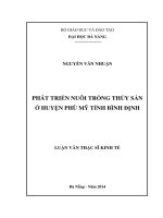 Phát triển nuôi trồng thủy sản huyện phù mỹ tỉnh bình định 