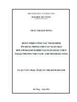 Hoàn thiện công tác thẩm định tín dụng trong cho vay ngắn hạn đối với doanh nghiệp tại ngân hàng TMCP ngoại thương việt nam   chi nhánh đà nẵng 