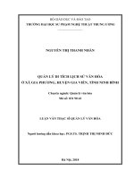 Quản lý di tích lịch sử văn hóa ở xã gia phương, huyện gia viễn, tỉnh ninh bình 