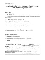 Giáo án Hóa học 12 bài 37: Luyện tập Tính chất hóa học của sắt và hợp chất của sắt