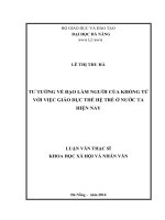 Tư tưởng về đạo làm người của khổng tử với việc giáo dục thế hệ trẻ ở nước ta hiện nay 