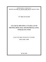 Xây dựng đời sống văn hóa cơ sở phường hồng hải, thành phố hạ long, tỉnh quảng ninh 