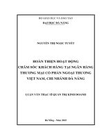 Hoàn thiện hoạt động chăm sóc khách hàng tại ngân hàng thương mại cổ phần ngoại thương việt nam – chi nhánh đà nẵng 
