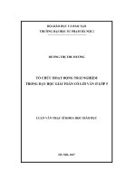 Tổ chức hoạt động trải nghiệm trong dạy học giải toán có lời văn ở lớp 5 (Luận văn thạc sĩ)