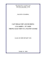Cặp thoại chứa hành động cầu khiến – từ chối trong giao tiếp của người Nam Bộ (Luận án tiến sĩ)
