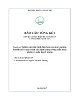 Nghiên cứu đặc tính điện hóa của atorvastatin, fenofibrat và quy trình xác định chúng trong mẫu dược phẩm và mẫu huyết tương 