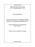 Giáo dục pháp luật về phòng, chống bạo lực gia đình ở hà nội hiện nay tt 