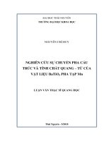 Nghiên cứu sự chuyển pha cấu trúc và tính chất quang  từ của vật liệu BaTiO3 pha tạp Mn (Luận văn thạc sĩ)