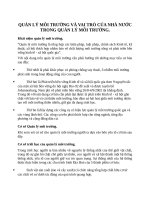 Quản lý môi trường, vai trò của nhà nước trong quản lý môi trường