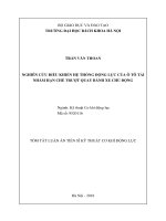 Nghiên cứu điều khiển hệ thống động lực của ô tô tải nhằm hạn chế trượt quay bánh xe chủ động (tt) 