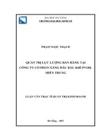Quản trị lực lượng bán hàng tại công ty cổ phần xăng dầu dầu khí PVOLL miền trung 