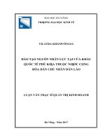 luận văn thạc sĩ  đào tạo nguồn nhân lực tại cửa khẩu quốc tế phù kưa thuộc nước cộng hòa dân chủ nhân dân lào 