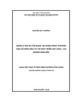 Quản lý rủi ro tín dụng tại ngân hàng thương mại cổ phần đầu tư và phát triển việt nam   chi nhánh kinh bắc 