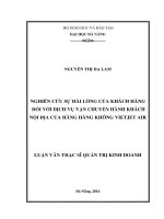 Nghiên cứu sự hài lòng của khách hàng đối với dịch vụ vận chuyển hành khách nội địa của hãng hàng không VIETJET AIR 
