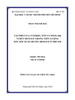 Vai trò của cytokin, týp và nồng độ vi rút dengue trong tiên lượng sốc sốt xuất huyết dengue ở trẻ em (tt) 