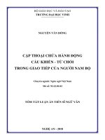 Cặp thoại chứa hành động cầu khiến – từ chối trong giao tiếp của người nam bộ tt 