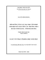 Bồi dưỡng năng lực dạy học tích hợp cho đội ngũ giáo viên các trường THCS huyện Ninh Giang  tỉnh Hải Dương (Luận văn thạc sĩ)