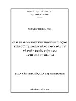 Giải pháp marketing trong huy động tiền gửi tại ngân hàng thương mại cổ phần đầu tư và phát triển việt nam – chi nhánh gia lai 