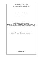 Quản lý hoạt động giáo dục ngoài giờ lên lớp theo hướng trải nghiệm sáng tạo trong các chương trình tiểu học Quận Bắc Từ Liêm, TP Hà Nội (Luận văn thạc sĩ)