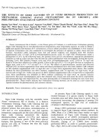 Báo cáo một số yếu tố ảnh hưởng đến sinh khối cuả cây sâm ngọc linh (panax vietnamensis ha et grushv ) nuôi cấy in vitro và bước đầu phân tích hàm lượng saponin 