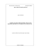 Nghiên cứu phát triển mô hình, thuật toán khai phá tập phần tử có trọng số và lợi ích cao