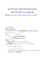 1 kĩ THUẬT CASIO GIẢI bài TOÁN TIẾP TUYẾN 