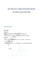 2 kĩ THUẬT CASIO GIẢI bài TOÁN TƯƠNG GIAO 