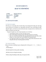 BÀI THÍ NGHIỆM SỐ 5 QUẠT VÀ TẤM PHẲNG