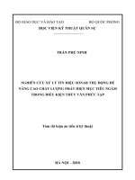 Nghiên cứu xử lý tín hiệu sonar thụ động để nâng cao chất lượng phát hiện mục