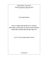 Quản lý phòng học bộ môn ở các trường Trung học cơ sở huyện Lập Thạch, tỉnh Vĩnh Phúc trong bối cảnh đổi mới giáo dục hiện nay (Luận văn thạc sĩ)