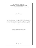 Đánh giá hiện trạng môi trường tỉnh thái bình làm cơ sở khoa học cho định hướng phát triển nông nghiệp trong bối cảnh biến đổi khí hậu 