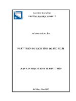 Phát triển du lịch tỉnh quảng ngãi 