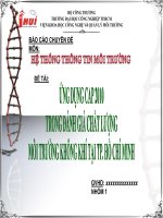 Báo cáo chuyên đề môn hệ thống thông tin môi trường ứng dụng CAP 2010 trong đánh giá chất lượng môi trường không khí tại TP  hồ chí minh 