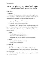 Giáo án Sinh học 6 bài 48: Vai trò của thực vật và động vật đối với đời sống con người