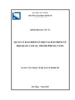 Quản lý bảo hiểm xã hội tại bảo hiểm xã hội quận cẩm lệ, thành phố đà nẵng 