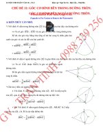 CHỦ đề 11  góc có ĐỈNH TRONG, NGOÀI ĐƯỜNG TRÒN