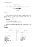 Giáo án Hóa học 12 bài 8: Thực hành Điều chế tính chất hóa học của este và cacbonhiđrat