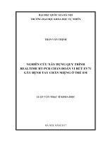 Nghiên cứu xây dựng quy trình realtime RT   PCR chẩn đoán vi rút EV71 gây bệnh tay chân miệng ở trẻ em 