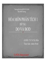 Báo cáo hóa môn phân tích 1 DO và BOD 