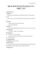 Giáo án Sinh học 6 bài 49: Bảo vệ sự đa dạng của thực vật