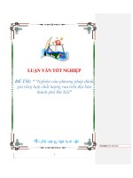 Nghiên cứu phương pháp đánh giá tổng hợp chất lượng rau trên địa bàn thành phố hà nội 