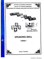 Speaking 1 với lớp tiếng Anh CLC ĐHKTQD