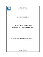 luận văn thạc sĩ  chuyển dịch cơ cấu kinh tế quận sơn trà, thành phố đà nẵng 