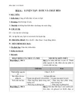 Giáo án Hóa học 12 bài 4: Luyện tập este và chất béo