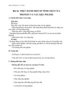 Giáo án Hóa học 12 bài 16: Thực hành Một số tính chất của protein và vật liệu của polime